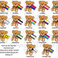 17 pride flag teddy bear options are shown and labeled. A note says if you don't see the flag that represents you, contact me or choose custom and write which flag you are looking for.