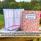 One of the journals shown is sitting on top of another hardcover book in pink, and a blue spiral bound book. A large pink spiral bound book is shown closed to it's right with a label that says Symptom Journal. A note says check out both of our journals Spiral and Hardcover. You are currently viewing the hardcover style.