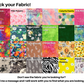 24 fabrics are shown in colors Pink, red, rainbow, green, orange, yellow, and greys. A note at the bottom says: Don't see the fabric you're looking for? Send me a message and I will work with you to find what you are looking for?