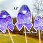 3 sizes of the stickers are shown. 3.5 inch, 4.5 inch, and 2.5 inch. It also shows that the watercolor design is all color and no word cloud and the word cloud is the design with each section split in half with the word clouds