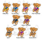 More awareness ribbon bears are shown on this page, these are the ones with 2 colors or different patterns.