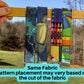 Key Fobs 2 of each are shown in the fabric space blue and teacher are shown. Text says same fabric, pattern placement may vary based on the cut of fabric. On the left space wristlet you can see the constellation Scorpius an on the right one you can see the planet saturn. On the left teacher fabric you see crayons, stars, and a shoe. On the right one you can see a rainbow, ruler, and skateboard. 